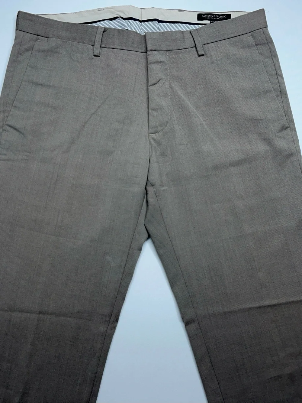 Banana Republic Wool Dress Pants Mens Size 34x30 Taupe Novelty Flat Front. READ
